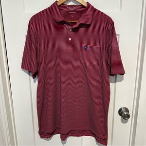 B. Draddy Country Club Golf Polo Shirt Men’s L Pink Navy Performance Pima Cotton